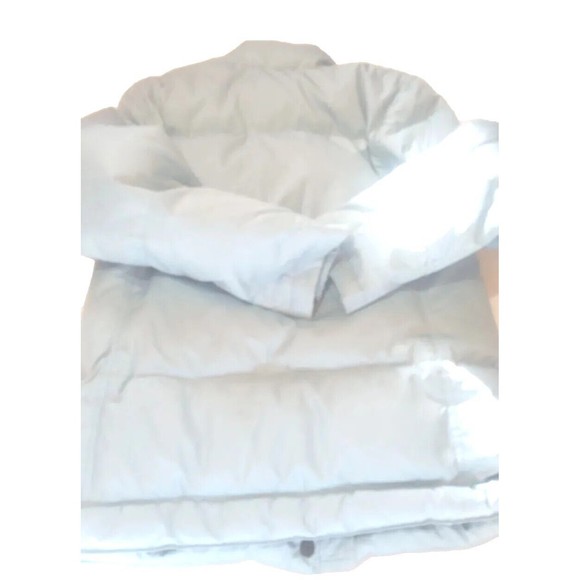 Gap Women's Size Small Puffer Down Jacket Baby Blue Button Zip Pockets- Quilted - Picture 3 of 12